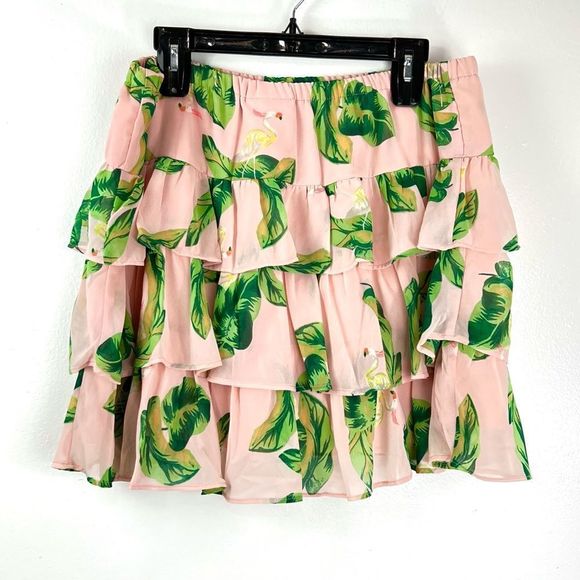 Pink and Green Mini Skirt - Picture 2 of 6
